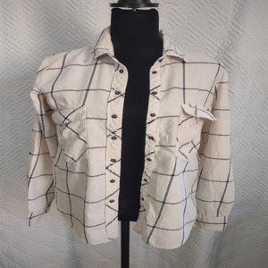 Zara Plaid Button Down Top